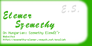 elemer szemethy business card